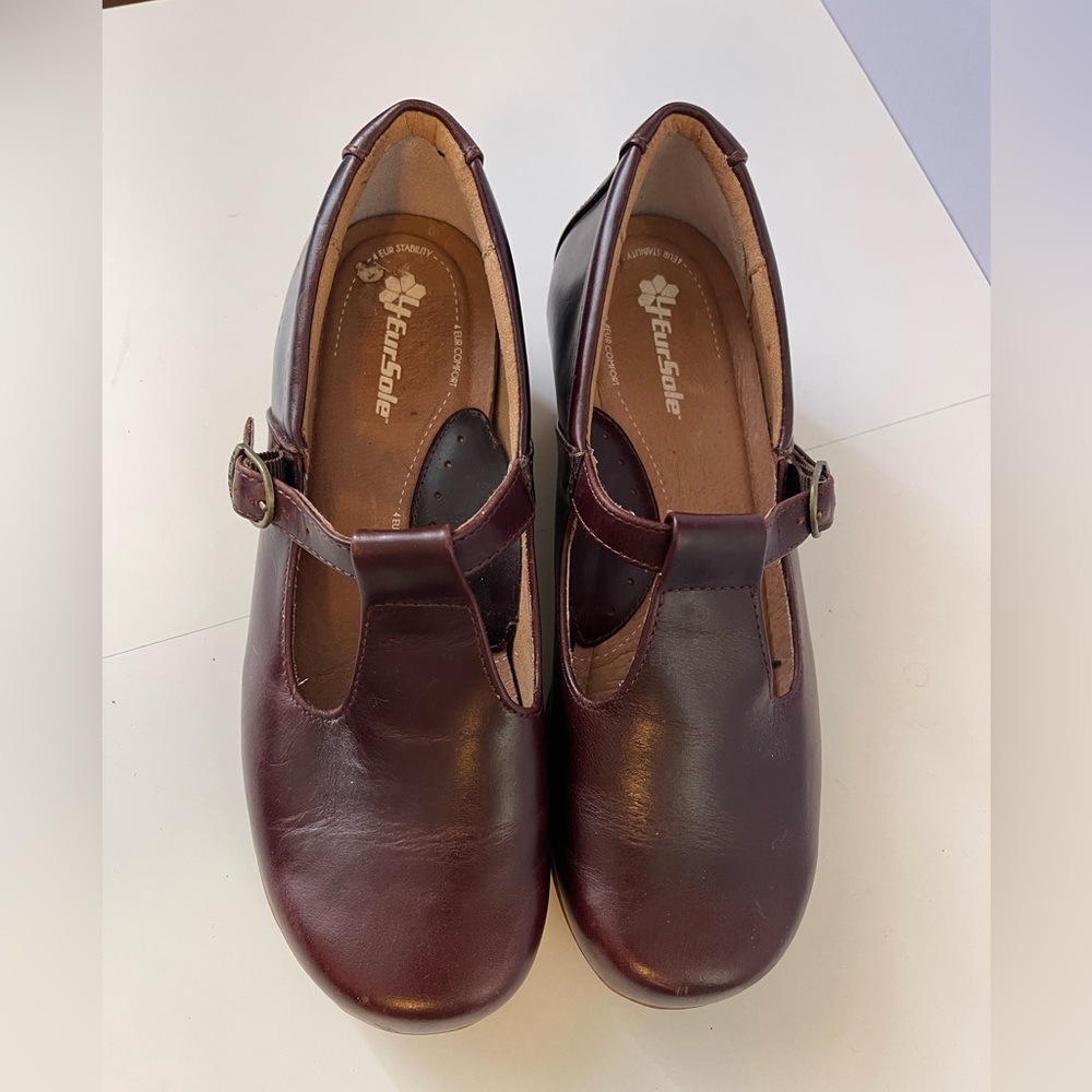 4EurSole 4Ever Mary Jane Mahogany Comfort T Strap Shoe 7M - Picture 3 of 16